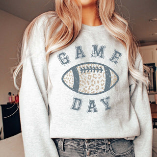 Game Day Leopard Football Sweatshirt - Limeberry Designs