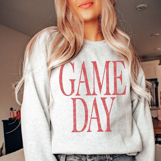 Game Day Vintage Print Graphic Sweatshirt - Ash - Limeberry Designs