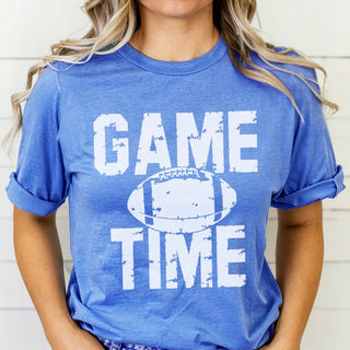 Game Time Distressed Football Graphic Tee - Limeberry Designs