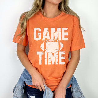 Game Time Distressed Football Graphic Tee - Limeberry Designs