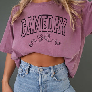 Gameday Bow Comfort Color Tee - Limeberry Designs