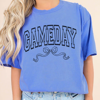 Gameday Bow Comfort Color Tee - Limeberry Designs