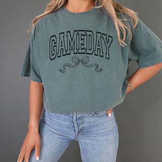 Gameday Bow Comfort Color Tee - Limeberry Designs