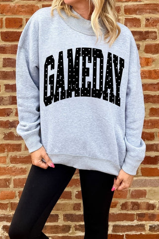 Gameday Polka Dot Mockneck Sweatshirt - Limeberry Designs