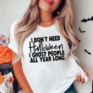 Ghost People All Year Long Wholesale Bella Graphic Tee - Rapid Shipping - Limeberry Designs