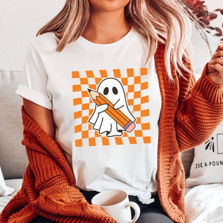 Ghost Teacher Checkers Tee - Limeberry Designs