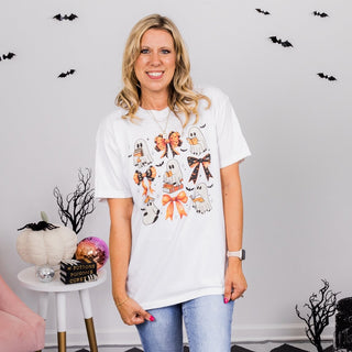 Ghosts Bows & Books Comfort Color Graphic Tee - Limeberry Designs