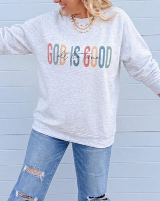 God Is Good Crew Sweatshirt - Limeberry Designs