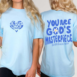 God's Masterpiece Comfort Color Tee With Front & Back Designs - Limeberry Designs