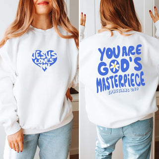 God's Masterpiece Sweatshirt With Front & Back Designs - Limeberry Designs