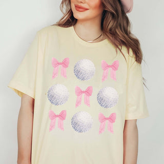 Golf Balls And Bows Collage Graphic Tee - Limeberry Designs