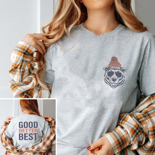 Good Better Best Bella Graphic Tee Front Pocket & Back Design - Limeberry Designs