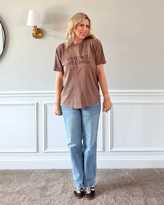 Good Things Are Coming Graphic Comfort Color Tee - Limeberry Designs