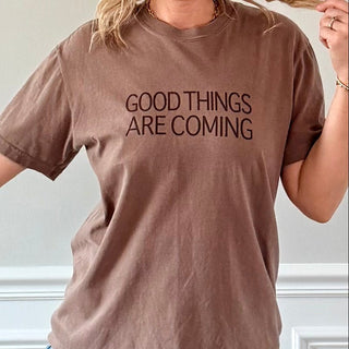 Good Things Are Coming Graphic Comfort Color Tee - Limeberry Designs
