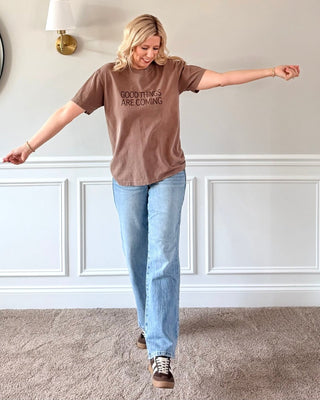 Good Things Are Coming Graphic Comfort Color Tee - Limeberry Designs