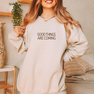 Good Things Are Coming Wholesale Graphic Sweatshirt - Limeberry Wholesale