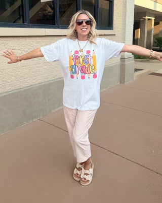 Grade Level Pencil Teacher Comfort Color Graphic Tee - Limeberry Designs