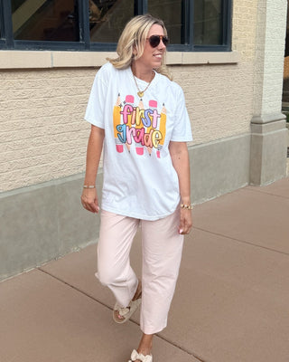 Grade Level Pencil Teacher Comfort Color Graphic Tee - Limeberry Designs