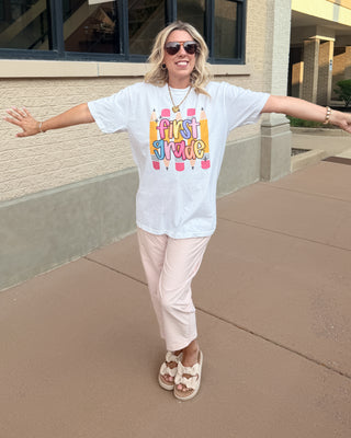Grade Level Pencil Teacher Comfort Color Graphic Tee