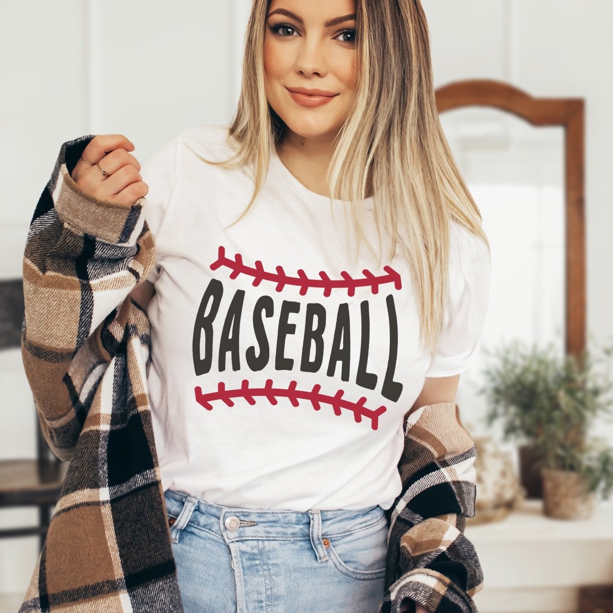 Graphic of the Month Baseball Stitches Bella Tee - Limeberry Designs