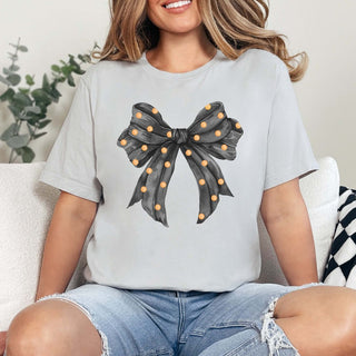 Halloween Polka Dot Bow Bella Graphic Tee - Limeberry Designs