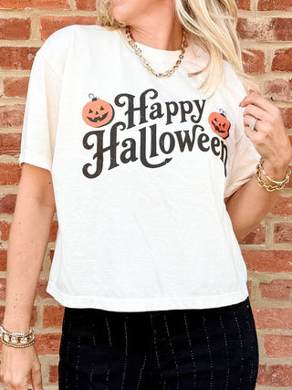 Happy Halloween Boxy Comfort Color Tee - Limeberry Designs