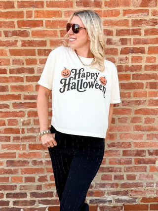 Happy Halloween Boxy Comfort Color Tee - Limeberry Designs