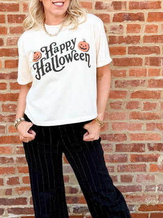 Happy Halloween Boxy Comfort Color Tee - Limeberry Designs