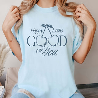 Happy Looks Good On You Comfort Color Tee - Limeberry Designs