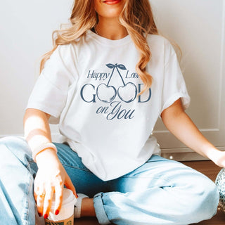 Happy Looks Good On You Comfort Color Tee - Limeberry Designs
