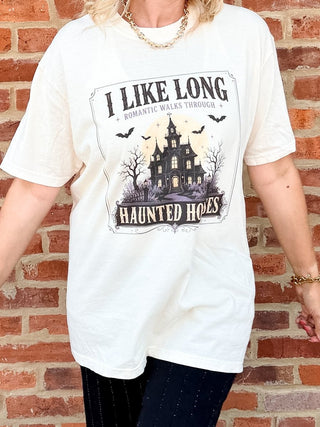 Haunted House Romantic Walks Comfort Color Tee - Limeberry Designs