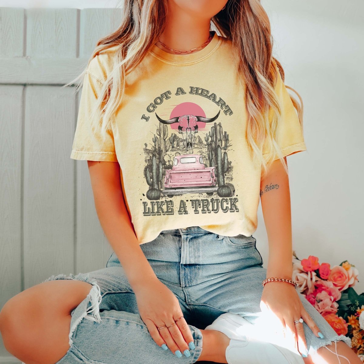 Heart Like A Truck Comfort Color Tee - Limeberry Designs