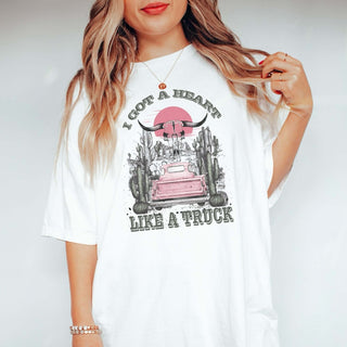 Heart Like A Truck Comfort Color Tee - Fast Shipping - Limeberry Designs