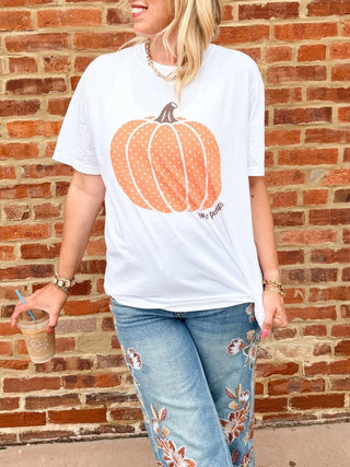 Hello Pumpkin Polka Dot Comfort Color Tee - Limeberry Designs