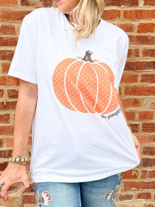 Hello Pumpkin Polka Dot Comfort Color Tee - Limeberry Designs