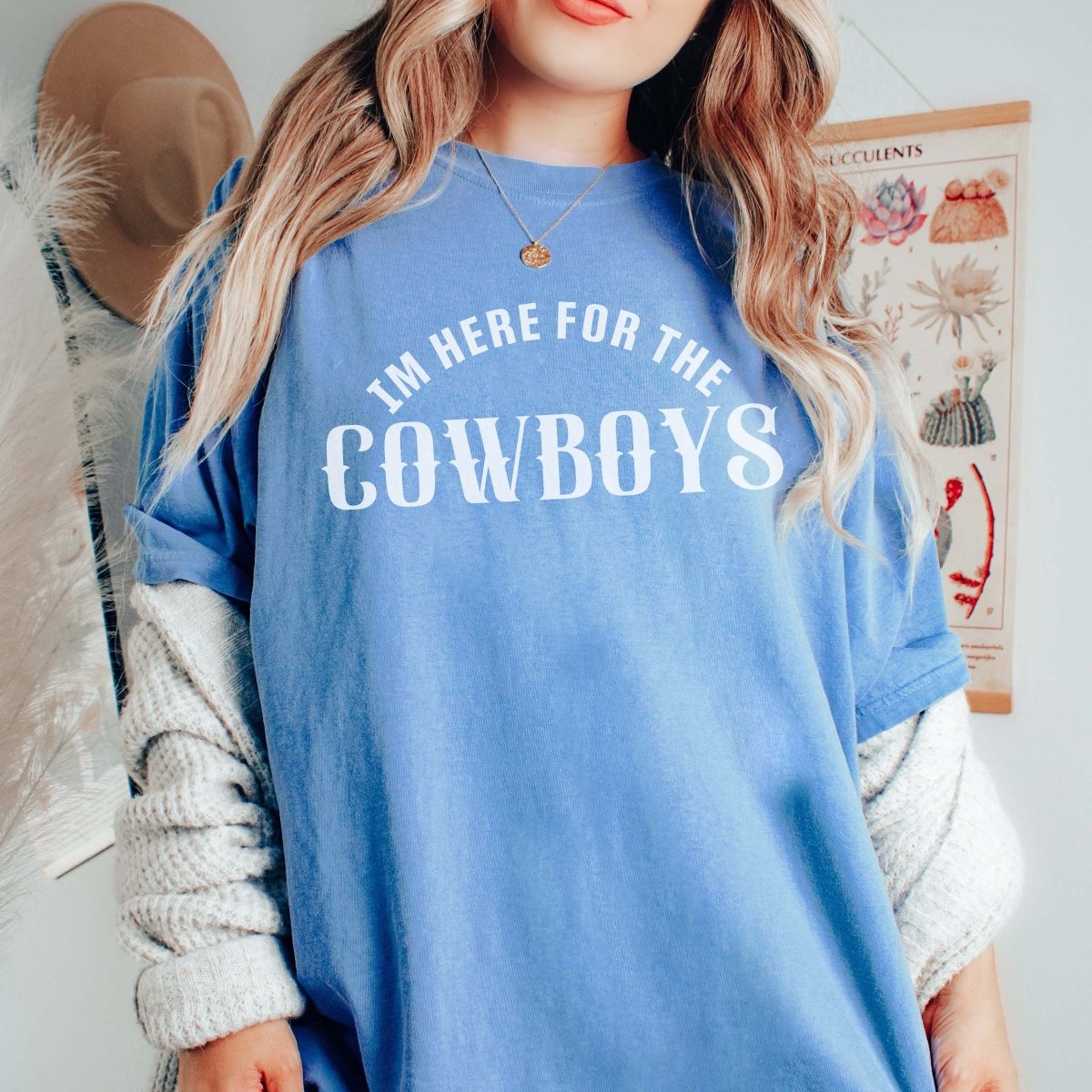 Here for the Cowboys Comfort Colors Tee - Limeberry Designs