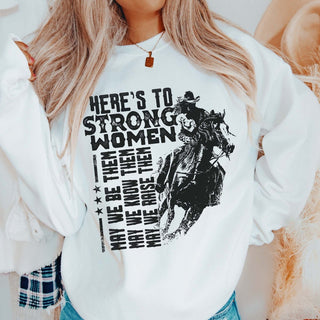 Here's To Strong Women Wholesale Sweatshirt - Fast Shipping - Limeberry Designs