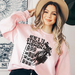 Here's To Strong Women Wholesale Sweatshirt - Fast Shipping - Limeberry Designs