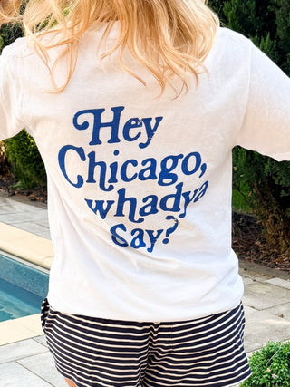 Hey Chicago Comfort Color Graphic Tee Front & Back Print - Limeberry Designs