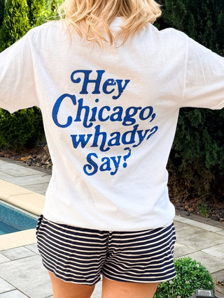 Hey Chicago Comfort Color Graphic Tee Front & Back Print - Limeberry Designs