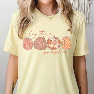 Hey There Pumpkin Wholesale Bella Graphic Tee - Fast Shipping - Limeberry Designs