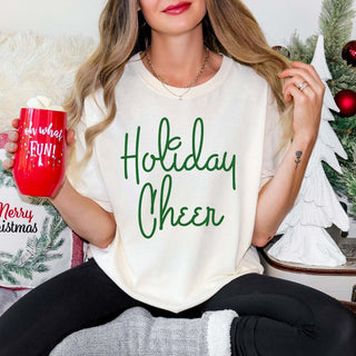 Holiday Cheer Green Christmas Bella Graphic Tee - Limeberry Designs