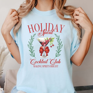 Holiday Spirit Cocktail Club Comfort Color Graphic Tee - Limeberry Designs