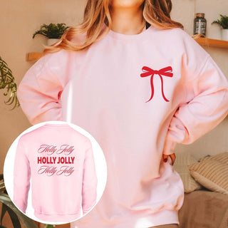 Holly Jolly Repeat Graphic Sweatshirt Front & Back Design - Limeberry Designs