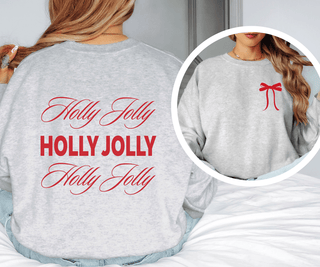 Holly Jolly Repeat Graphic Sweatshirt Front & Back Design - Limeberry Designs