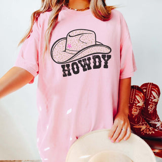 Howdy Cowboy Hat Comfort Color Tee - Quick Shipping - Limeberry Designs
