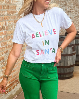 I Believe in Santa Boxy Comfort Color Tee - Limeberry Designs
