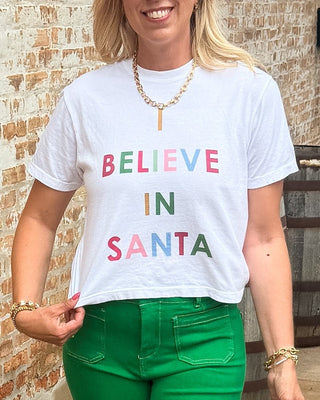 I Believe in Santa Boxy Comfort Color Tee - Limeberry Designs