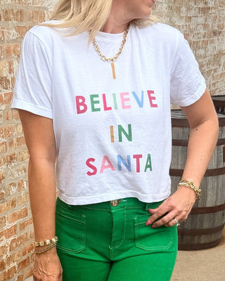I Believe in Santa Boxy Comfort Color Tee - Limeberry Designs