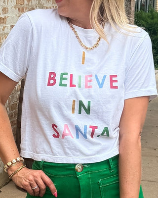 I Believe in Santa Boxy Comfort Color Tee - Limeberry Designs
